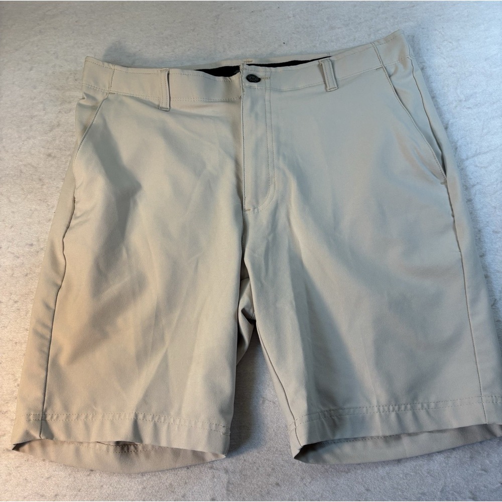 Pebble Beach Men's Golf Shorts Size 34x8 Khaki Flat Front Performance Outdoor